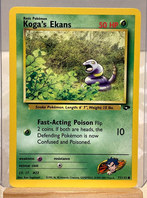 POKEMON Koga's Ekans 77/132 Gym Challenge Set, Common, NM Condition