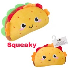 Joyhound Crazy Comfy MEXICAN TACO Smiley Face Medium Plush Dog Toy - Squeaky NEW