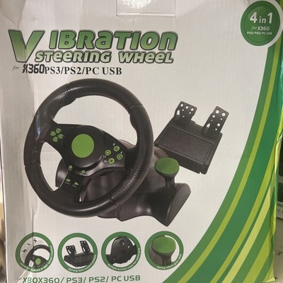 Steering Wheel W/ Vibration, Plug-In Play Compatible With Xbox 360 & PC USB