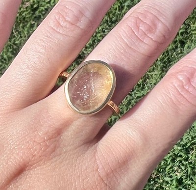 22K goldener Rutilquarz Vermeil Ring Größe 7 | Roost x Robindira Unsworth