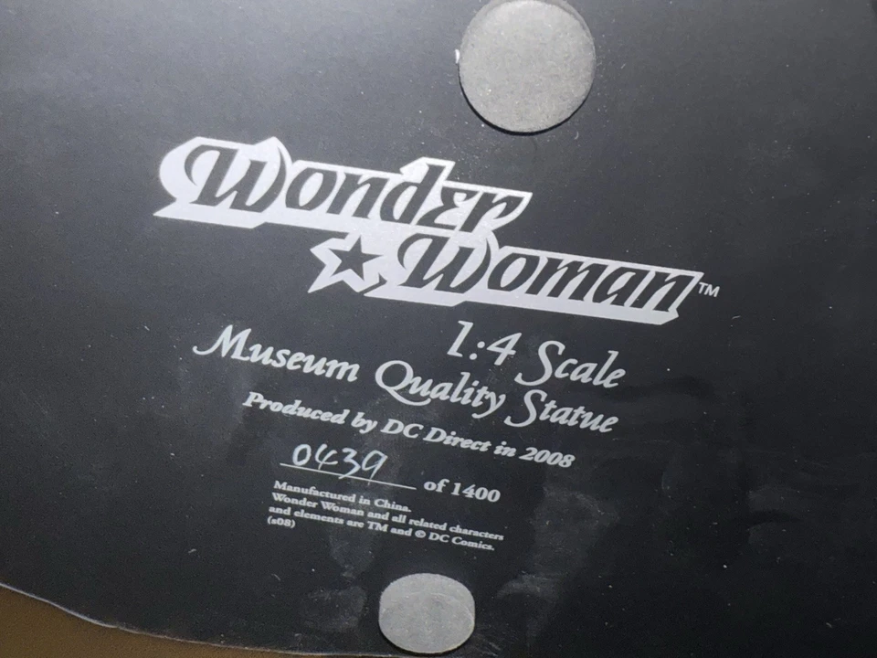 Wonder Woman 1:4 Scale Museum Quality Statue 439/1400 by DC DIRECT w/ Box, COA - Image 4 of 4