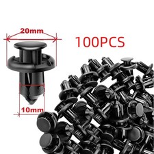 100pcs Bumper Clips 10mm Hood Fender Push Rivets Retainer Fasteners For Honda
