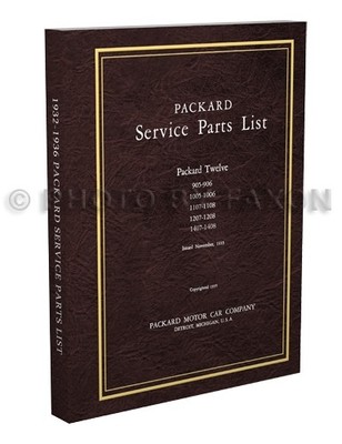 1932-1936 Packard 12 Teilebuch 1932 1933 1934 1935 1936 Illustriertes Katalog