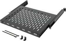 Tecmojo 1U Sliding Rack Shelf,4-Post Vented R...