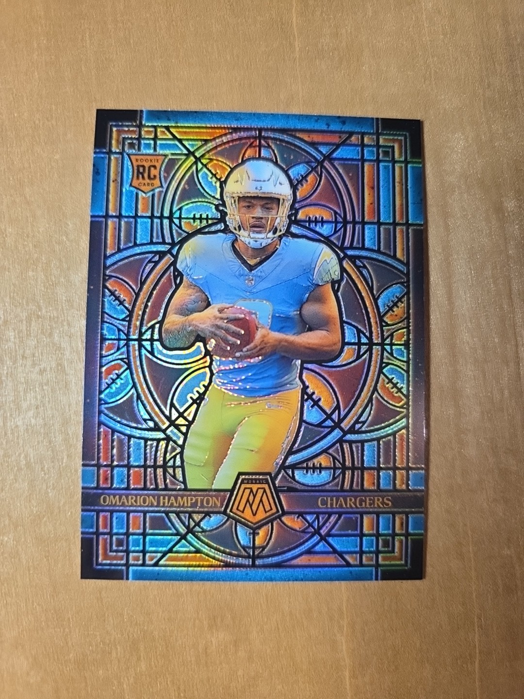 Omarion Hampton 2025 Mosaic STAINED GLASS CASE HIT SSP ROOKIE RC #15 👀⚡️🏈🔥