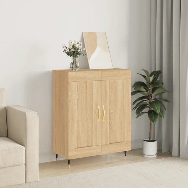 Sideboard Sonoma-Eiche 69,5 X 34 X 90 Cm Holzwerkstoff FüR Wohnzimmer-image