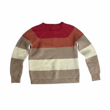LOFT - Color Block Women's Color Block Sweater Cream/Tan/Pink  Size S