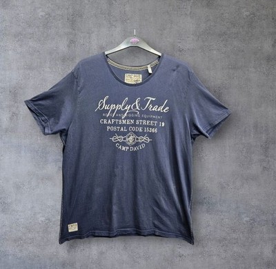Camp David T-Shirt Mens XXL Blue Graphic Supply Trade Crew Neck Tee Short Sleeve