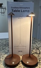 Rechargeable Cordless Table Lamp Modern Metallic Brown Box Of 2