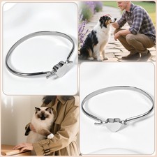 Silver Heart Urn Bracelet For Cats Dogs Ashes Stainless Steel Waterproof