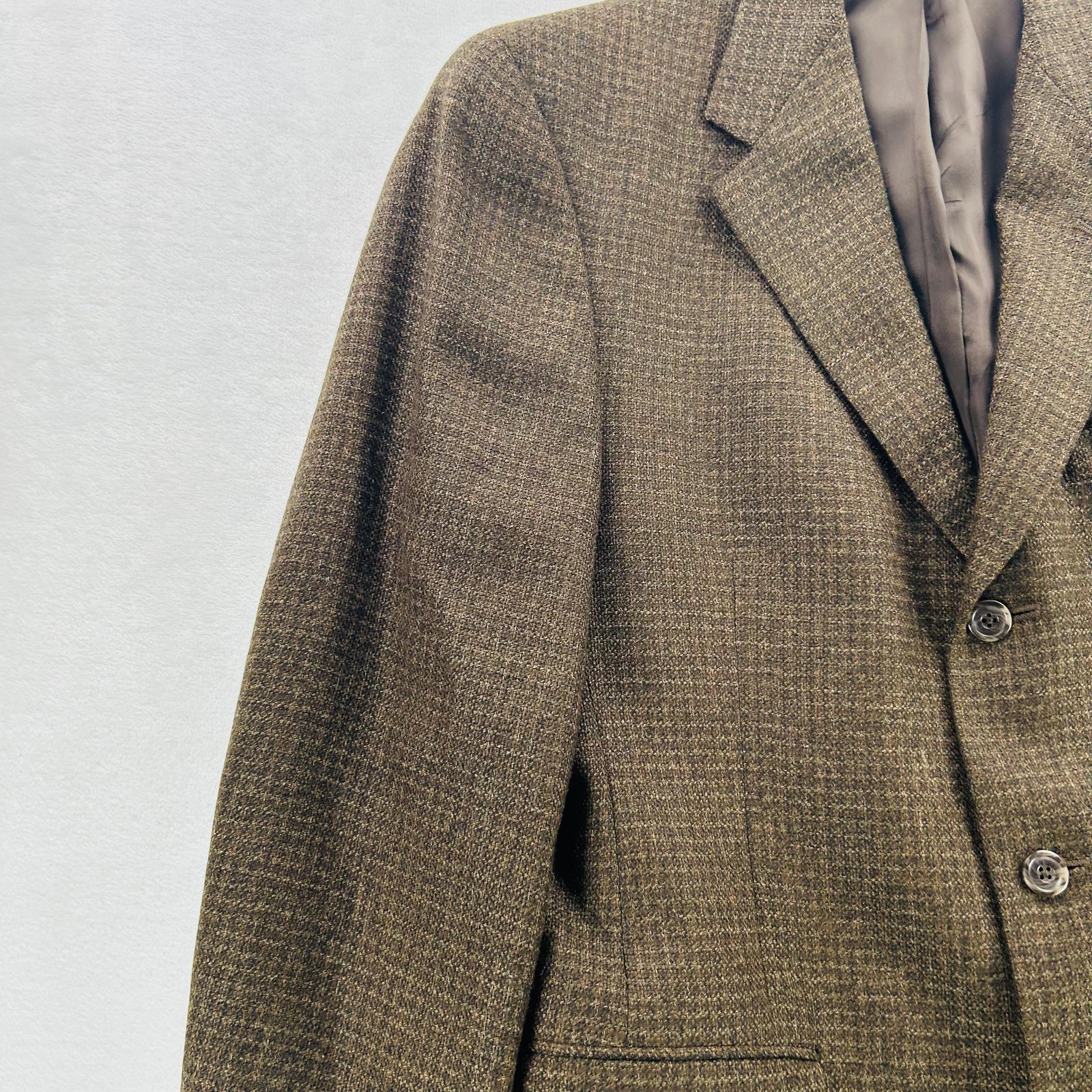 Austin Reed Blazer Mens 38R Brown Wool Tweed Sport Coat Tailored USA Classic