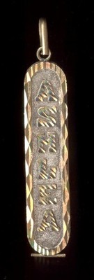 Neu 10K 2,44 Gramm 47mm Massiv Gelbgold ''ASHLEA'' Diamantschliff Namensanhänger (rq
