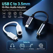 USB C to 3.5mm Headphone Jack Adapter Type C to AUX Audio Converter 1 Pack