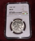 1942 "S"Walking LIBERTY Half Dollar 50c NGC MS62 Check Out My Other Listings.