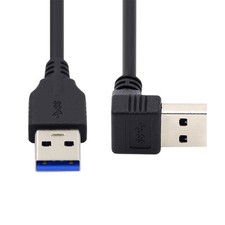 40cm Left Angled USB 3.0 Type-A Male to Straight A-Male Data 5Gbps Cable