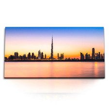 Quadri stampa artistica 120x80 cm Burj Khalifa Dubai skyline tramonto aurora