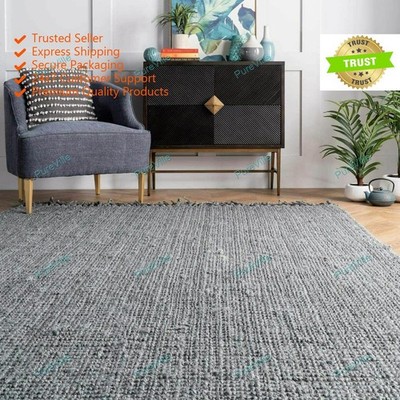 3 x 5 Fuß Handgewebte Hippie Bereich Jute Teppiche Indische Handgefertigte Qu...