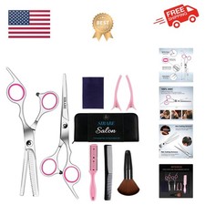 9 PCS Hair Cutting Scissors Thinning Shears Kit, Professional Haircut Scissor...