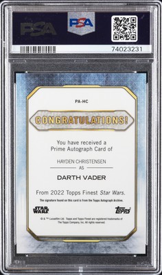 2022 TOPPS FINEST STAR WARS PRIME AUTOS #PAHC HAYDEN CHRISTENSEN 3