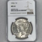 1926 Peace Silver Dollar NGC MS61 Philadelphia