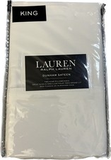 Ralph Lauren Set of Dunham Sateen King Size Pillowcases White -300 Thread Cou...