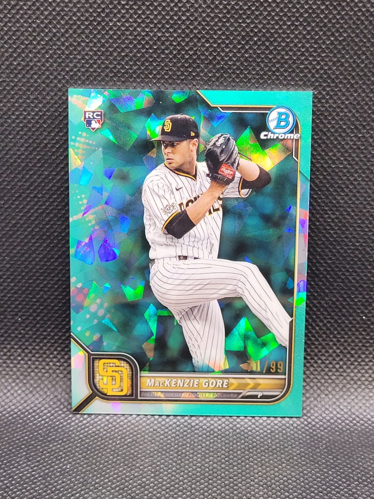 2022 Bowman Chrome MacKENZIE GORE aqua sapphire refractor 71/99 RC