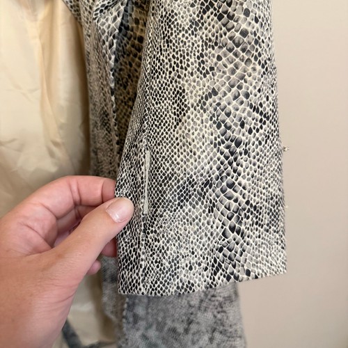 INC International Concepts Trench Coat Womens XL Gray Snakeskin Belted Formal - Picture 5 of 12