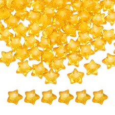 250pcs Acrylic Star Beads, 11mm Star-Shaped Pony Loose Spacer Beads, Gold