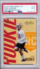 FRED WARNER 2018 Panini Absolute RC Spectrum Orange #119 PSA 9 Pop 2 None Higher