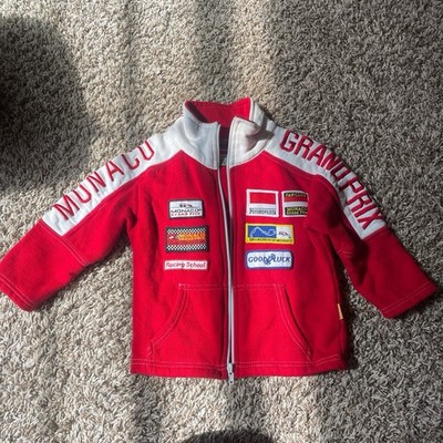 Red and white Monaco Junior Racing Team Grand Prix jacket Size 1-2 Years Youth