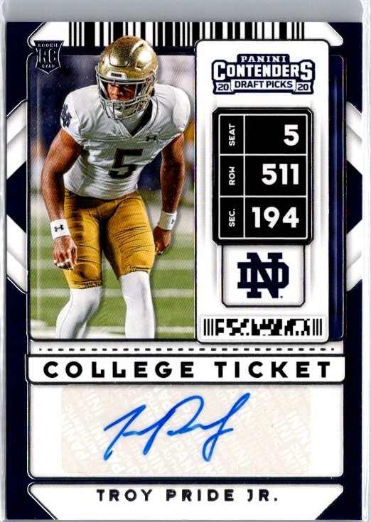 Troy Pride Jr. Panini Contenders Draft Picks #226 Base