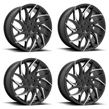 Set 4 26 Dub S259 G.o.a.t. 26x10 5x5 10mm Gloss Black Machined Spokes Wheels