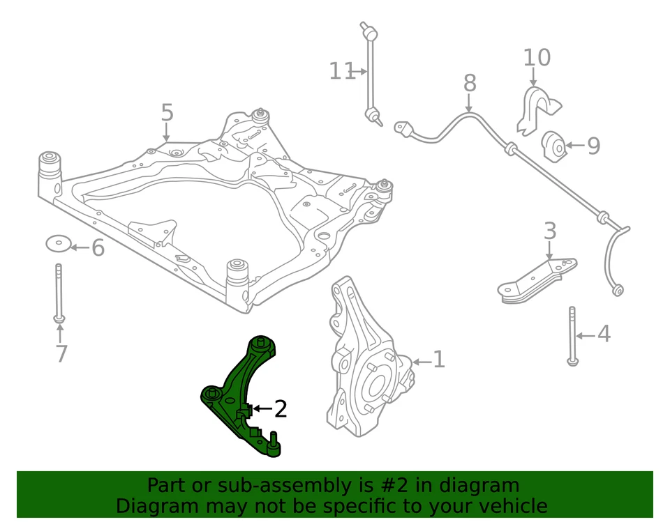 Nissan Quest 2011-2017 genuino - brazo de control inferior 54501-1JA0A Foto 3 de 3