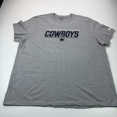 NEW Nike Dallas Cowboys Shirt Mens 3XL XXXL Gray Crew Neck Logo Casual NFL
