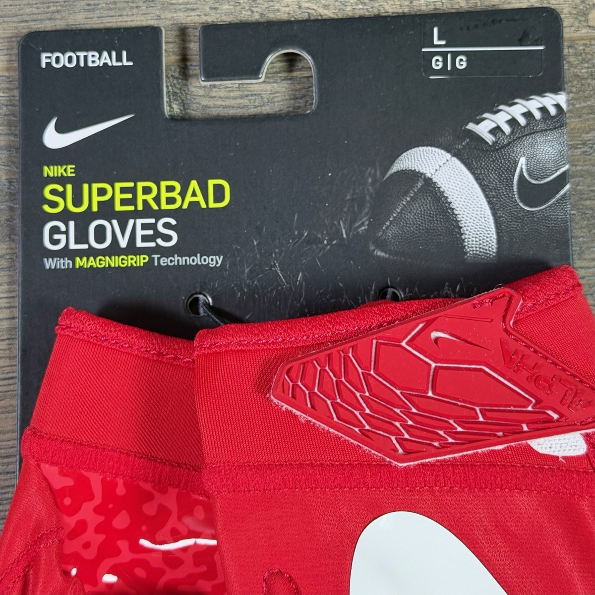 Nike University of Houston Superbad 5.0 Football Gloves Men's Sz L