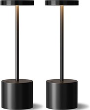 Black Cordless Table Lamp 4000mAh Rechargeable Battery Powered Lamps 3 Color