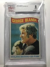 George Blanda 1975 Topps Football Card #7 GRADED BGS BVG 8 NM-MT RAIDERS HOF