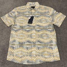 Camisa Pendleton Para Hombres Mediana Puesta de Sol Pase Suroeste Manga Corta Abotonada NUEVA