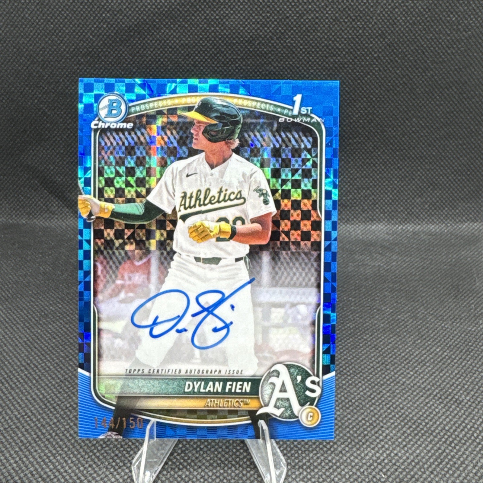 2025 Bowman - Chrome Prospect Autographs Dylan Fien #CPA-DF Blue X-Fractor /150
