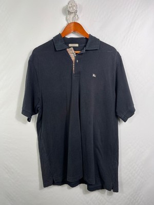 BURBERRY LONDON Men's Black 100% Cotton Short Sleeve Polo Shirt