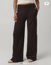 OFFLINE By Aerie The Hugger Trouser Wide Leg Stretch Size L Deep Earth Brown