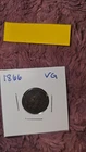 1866 Indian Head Cent Penny Early With Shield Reverse VG/Fine Details