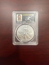 2021 SILVER EAGLE T1 PCGS MS70 Last Day of Prod PSA HAND-SIGNED STEPHEN CURRY