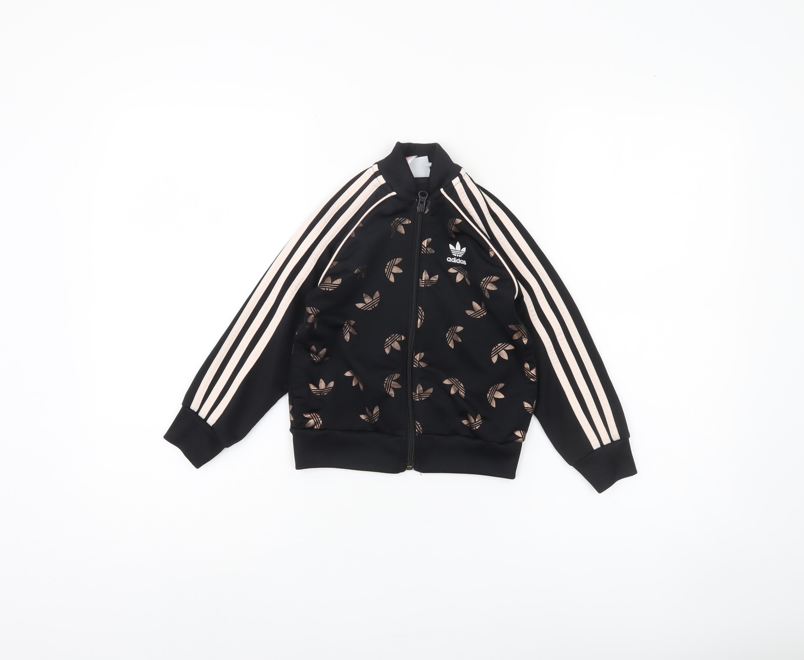 Chaqueta deportiva negra Adidas para niñas, talla 4-5 años