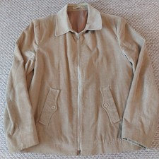 Dannimac Corduroy Jacket Coat Zip-Up Size Large Tan Brown Casual Smart Used 