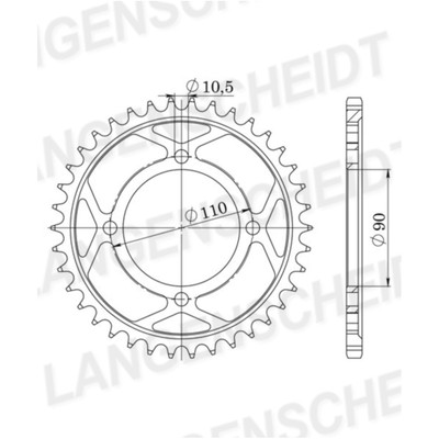 Stahl-Kettenrad Supersprox 530/38Z schwarz hochleistungsfähig langlebig für Yama