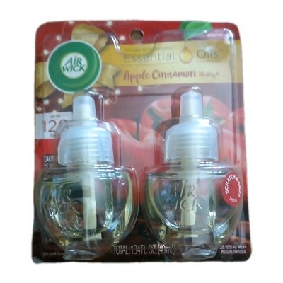 Air Wick Scented Oil Apple Cinnamon Medley Fragrance Air Freshener Refills 2pk