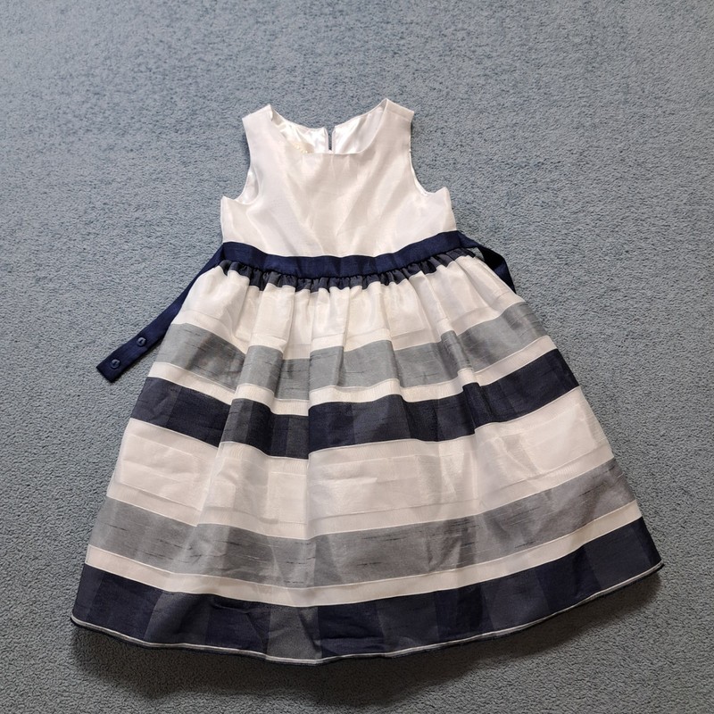 American Princess Girls Mini Dress Size 4T Multi Flared Belted Short Sleeve Back