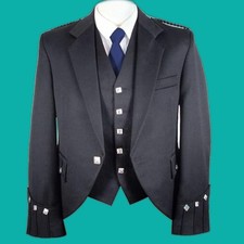 CELTIC PRO Scottish Argyle Kilt Jacket Vest Celtic Waistcoat Size 38 Formal Wear