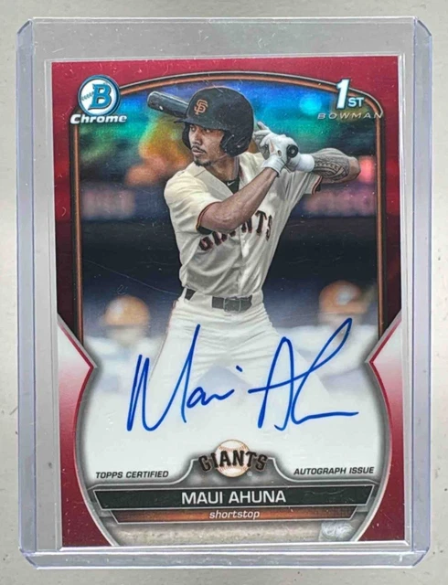 Maui Ahuna 2023 Bowman Chrome Draft Red Refractor Auto 1st RC 1/5